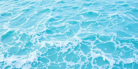Fototapeta premium Pure blue turquoise water with frothy white foam and gentle waves, serene, nature