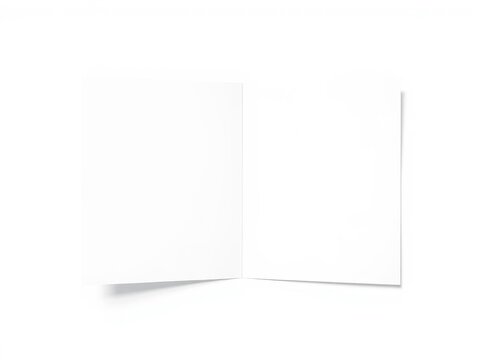 Realistic folder die cut mock up template isolated on white background for branding presentation and design, die cut, folder, isolated