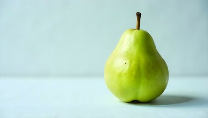 A fresh green pear with a smooth surface, perfectly positioned upright AI Generative
