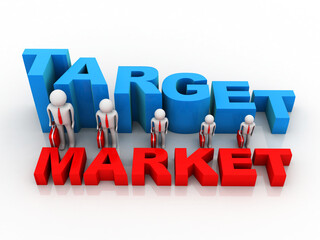 3d illustration Business Network with target
