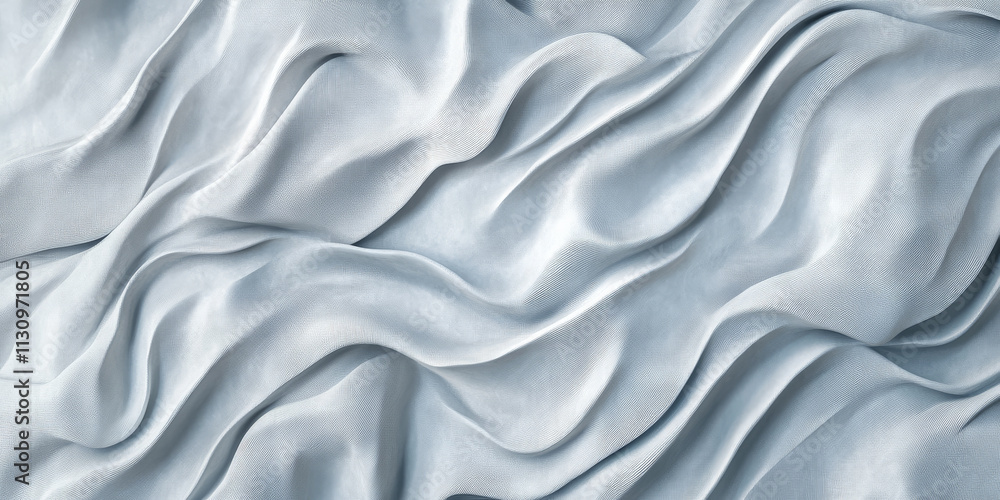 Poster powder blue background with soft bending wave patterns. light gray textures add a touch of elegance,