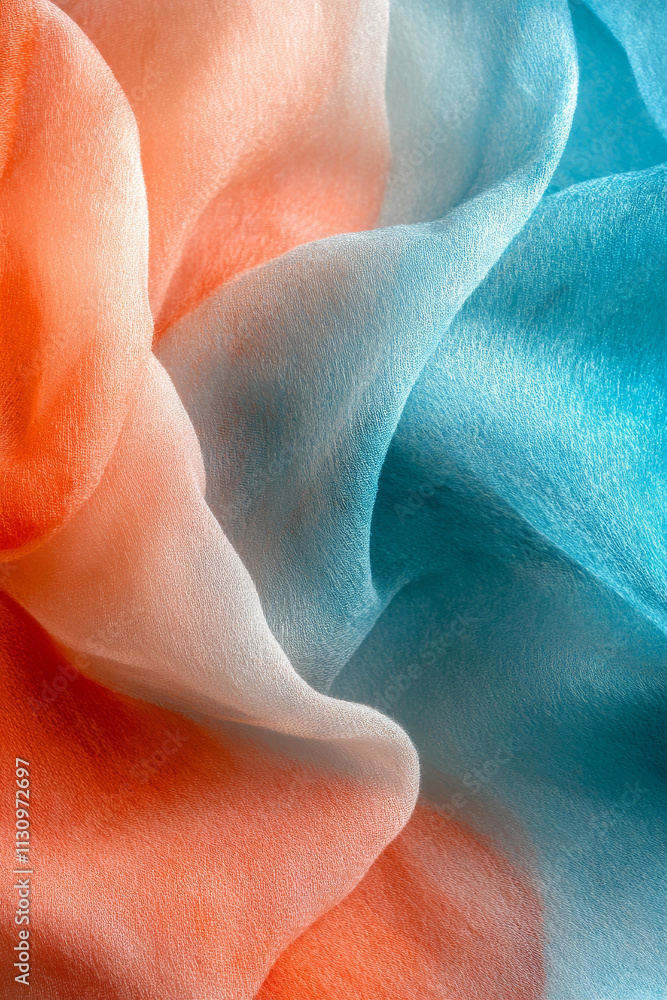 Canvas Prints gentle gradients of turquoise and coral intertwine in abstract flowing shapes, highlighted by soft t