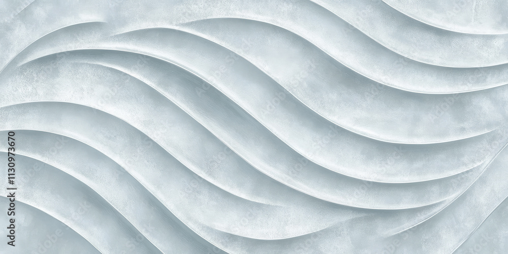 Poster powder blue background with soft bending wave patterns. light gray textures add a touch of elegance,