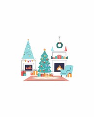Fototapeta premium christmas tree with gifts