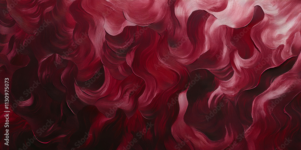 Poster deep crimson and wine-red abstract backdrop with cascading curves and velvety textures. the gradient