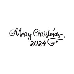 Fototapeta premium Merry Christmas 2024 . Good for scrapbooking, posters, templet, greeting cards, banners, textiles, T-shirts, and Christmas Quote Design. Vector illustration. 