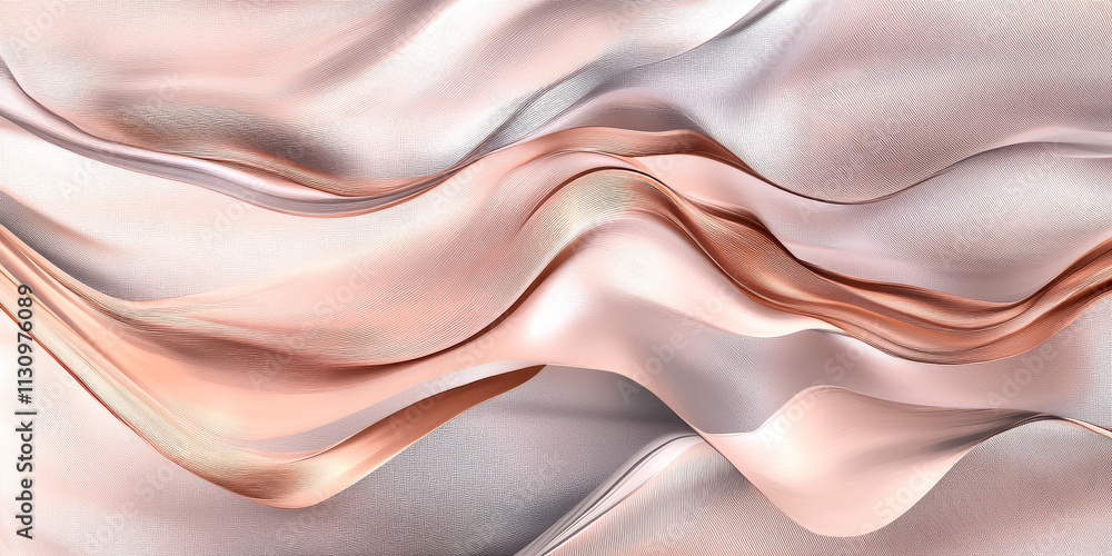 Poster elegant rose gold and soft gray abstract design featuring soft, flowing lines and gradients. subtle 