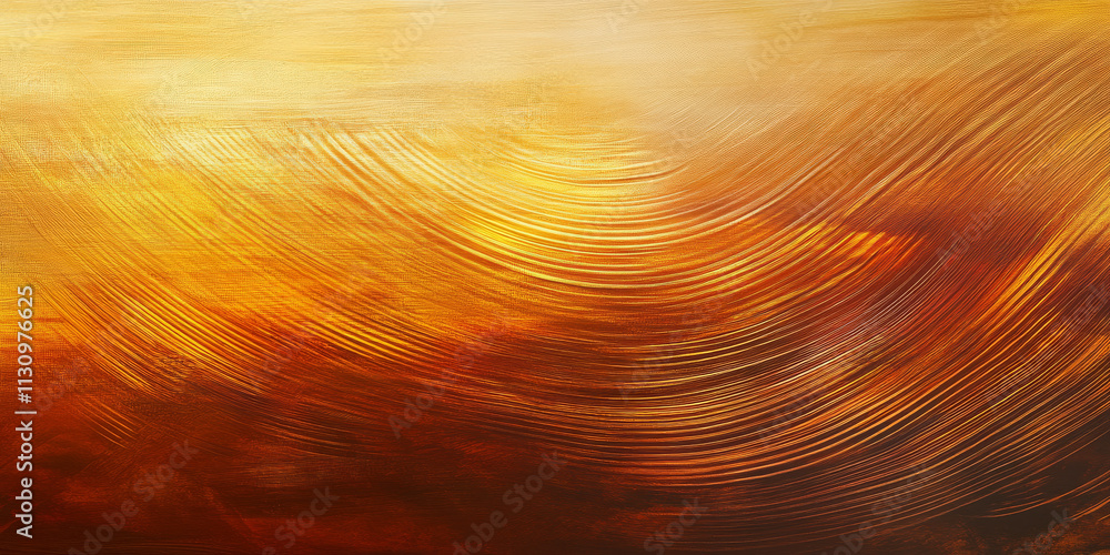 Aufkleber radiant golden and amber abstract canvas with luminous gradients and dynamic waves. subtle texture l