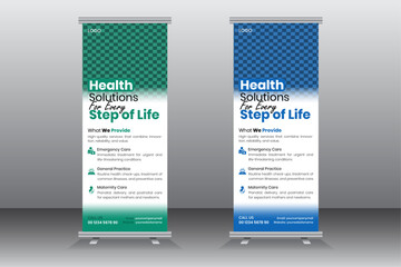 modern medical roll up banner design