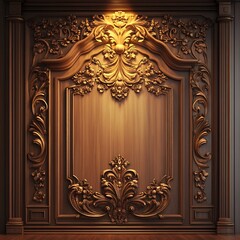 Exquisite Ornate Golden Carved Architectural Decor Interior Design Element