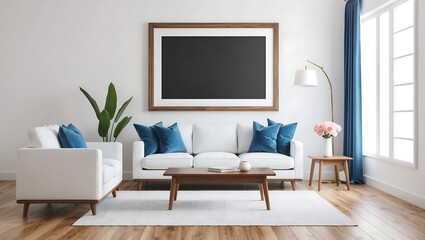 Mock up of a modern bright living room. 