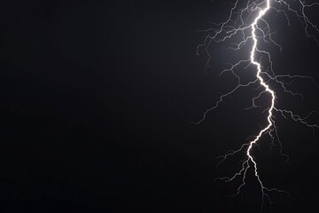 Ethereal Electric Lightning Illuminating the Shadowy Black Backdrop with Otherworldly Grace