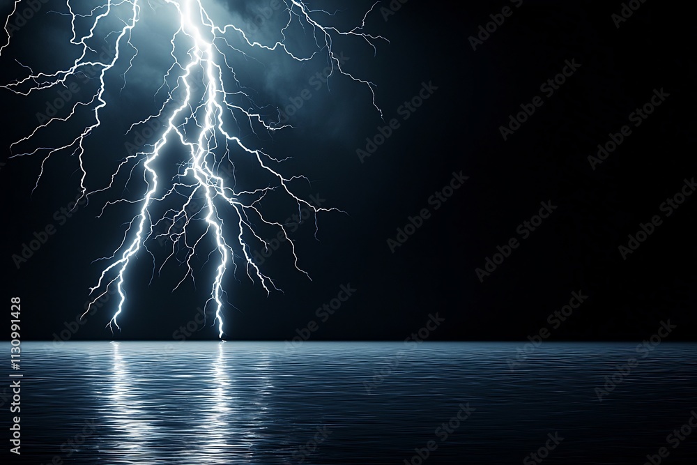 Poster electrifying surreal lightning border on ominous dark background