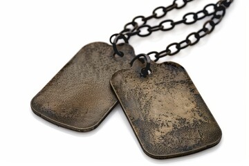 Fototapeta premium Personalized dogtags on white background customize with name message