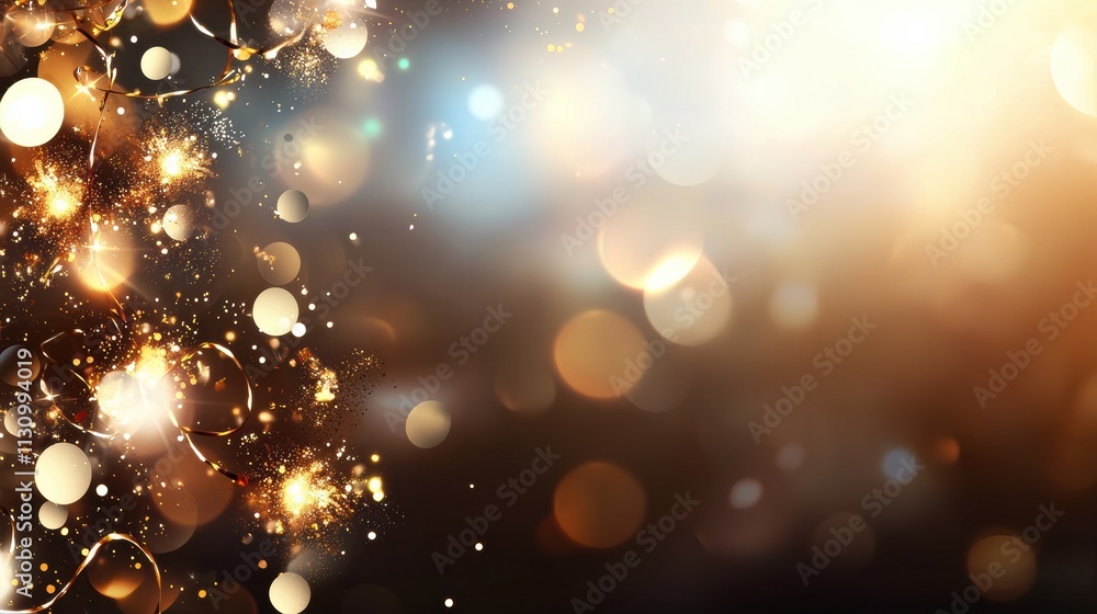 Aufkleber vibrant bokeh effect with warm golden tones abstract art digital canvas studio setting close-up visu