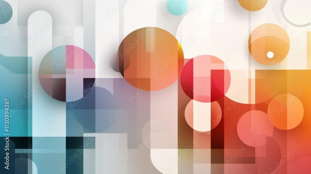 Poster dynamic geometric pattern background with overlapping transparent shapes abstract art modern design 