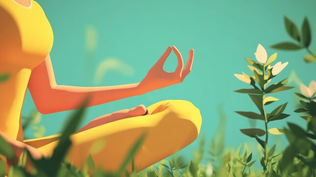 Digital workshop guided meditation for a mindful journey and relaxation in a peaceful setting