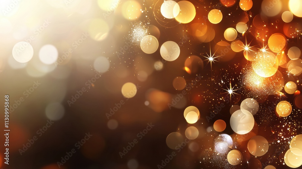 Poster vibrant bokeh effect with warm golden tones abstract background digital art studio environment close