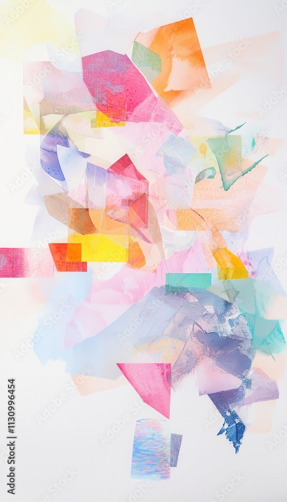 Poster Abstract Art with Colorful Overlays and Textures Creating a Dreamy Visual Composition