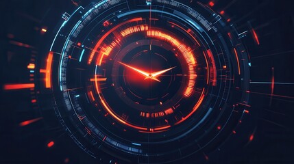 Obraz premium Abstract Futuristic Clock Interface Design Digital Technology Clockface Innovation