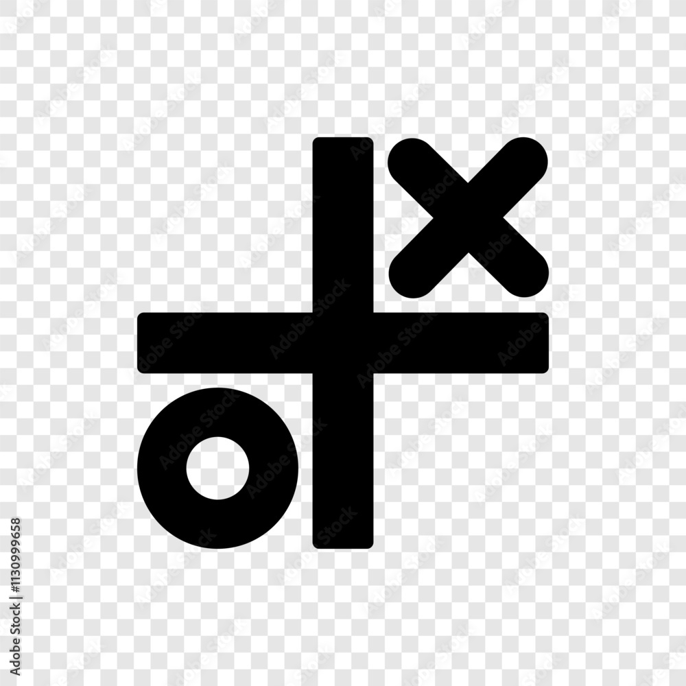 Poster tic tac toe simple icon vector. flat design. transparent grid