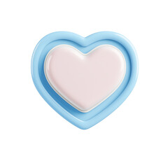 Heart-shaped speech bubble icon 3D render isolated on transparent background