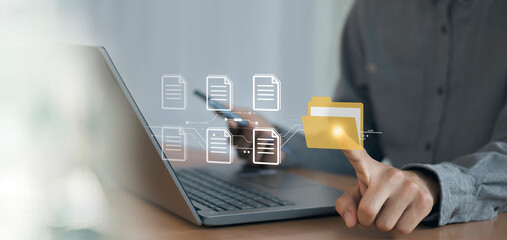 document management system concept Searching and managing online document files for archiving	