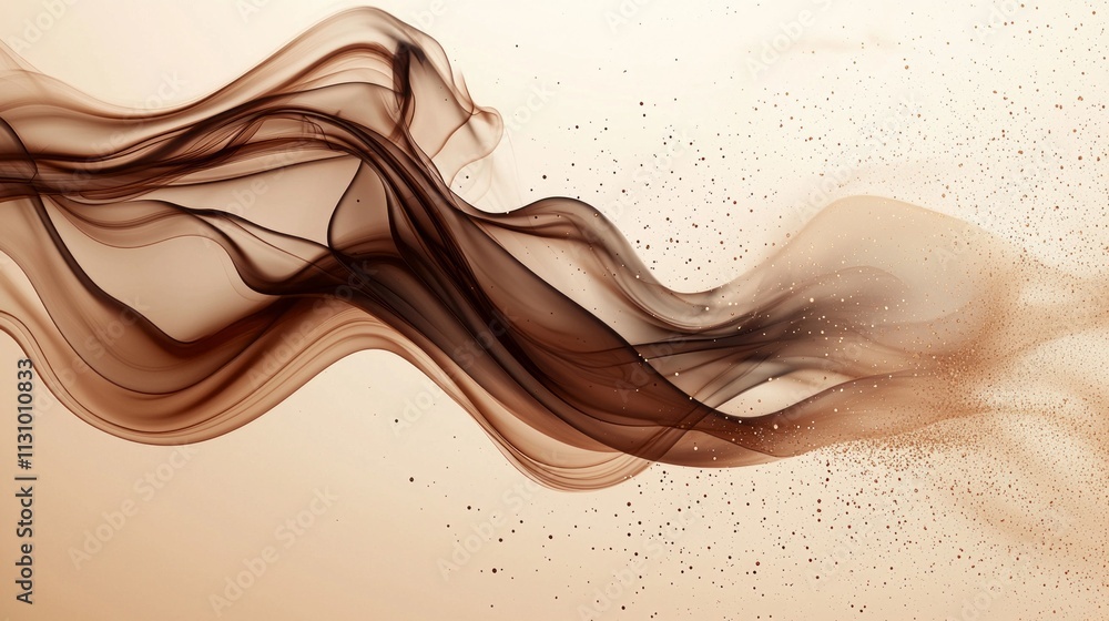 Poster delicate tendrils of mocha mousse gracefully dance across a soft background, embodying warmth and cr