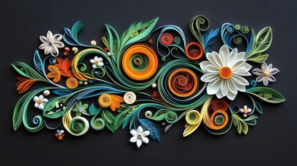 quilling card with intricate Arabic paper graphic of Islamic theme.