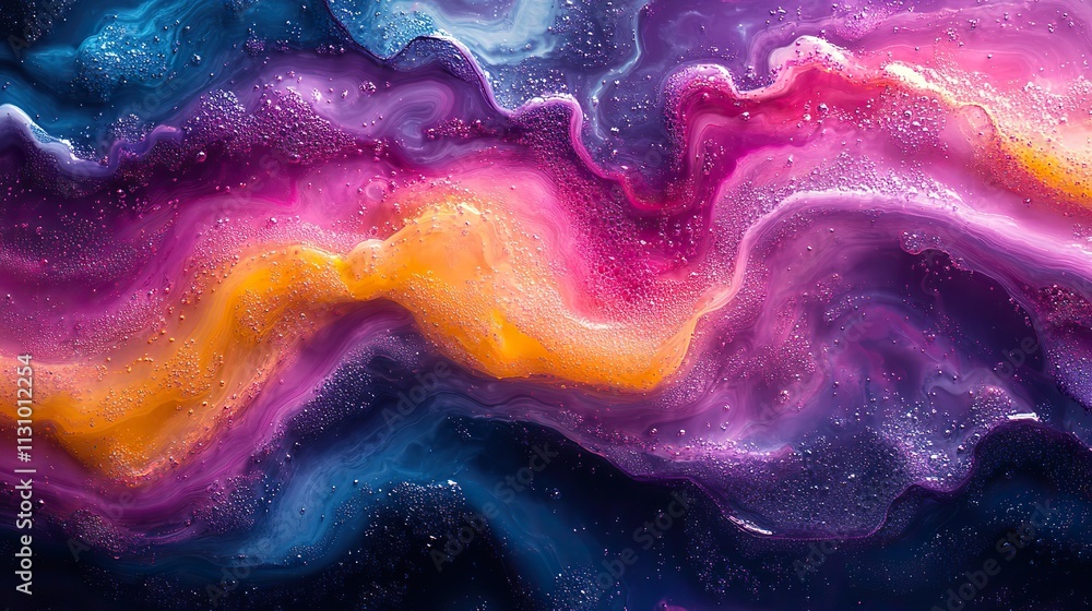 Wall mural vibrant swirls of 3d liquid paint create an abstract background with a dynamic and fluid feel