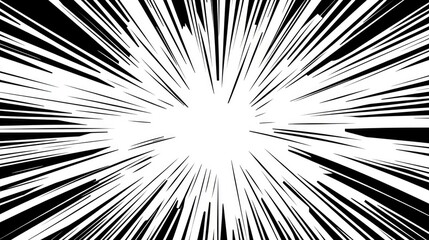 Obraz premium Radial lines comics books. Flash ray blast glow boom speed burst action effect bang explosion power motion background