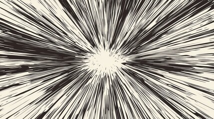 Radial motion speed lines for Manga comics or explosion drawing vector background.