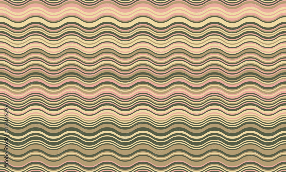 Poster abstract background with wavy stripes in vibrant colors, creating a rippled, liquid effect. smooth c
