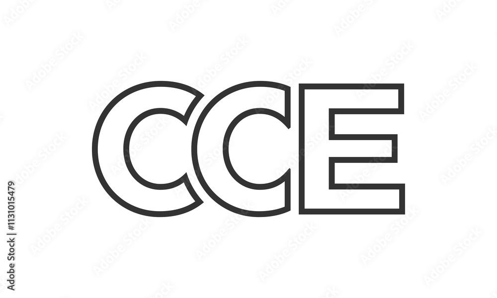 Poster cce logo design template with strong and modern bold text. initial based vector logotype featuring s