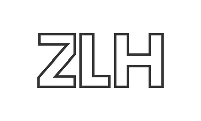 ZLH logo design template with strong and modern bold text. Initial based vector logotype featuring simple and minimal typography. Trendy company identity.