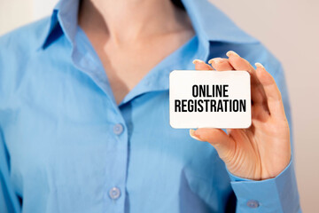 Online Registration on the paper isolated on it desk. Business and inspiration concept.
