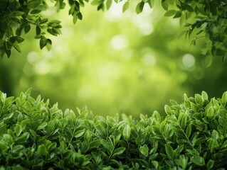 Obraz premium Lush green forest canopy filled with wildlife, peaceful nature setting with soft sunlight filtering through