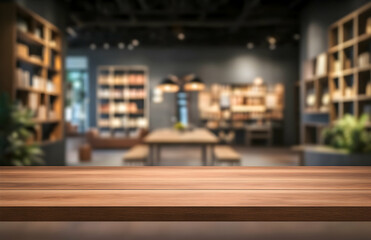 Naklejka premium Wooden table for product display in a modern interior design