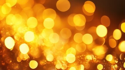 Obraz premium Golden Lights Bokeh Background: Festive and Luxurious Abstract Photography
