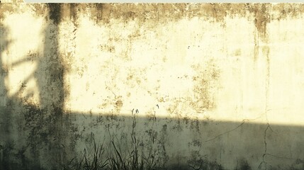 Fototapeta premium Weathered Wall Shadowed By Electrical Tower