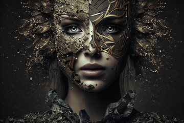 Woman in a mask. Carnival. Theater. AI generation