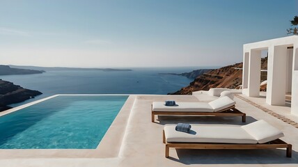 Fototapeta premium Swimming pool in a hotel near the sea