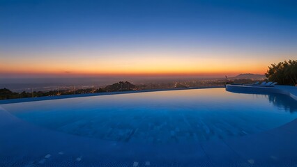 Fototapeta premium Swimming pool at sunset.