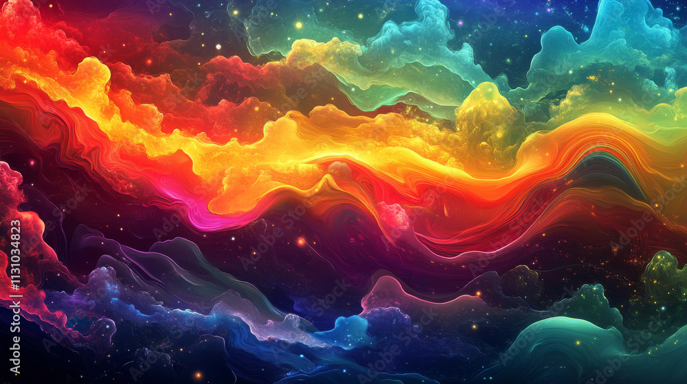Poster neon audio voice frequency wave and abstract sound light vector background. radio pulse effect curve