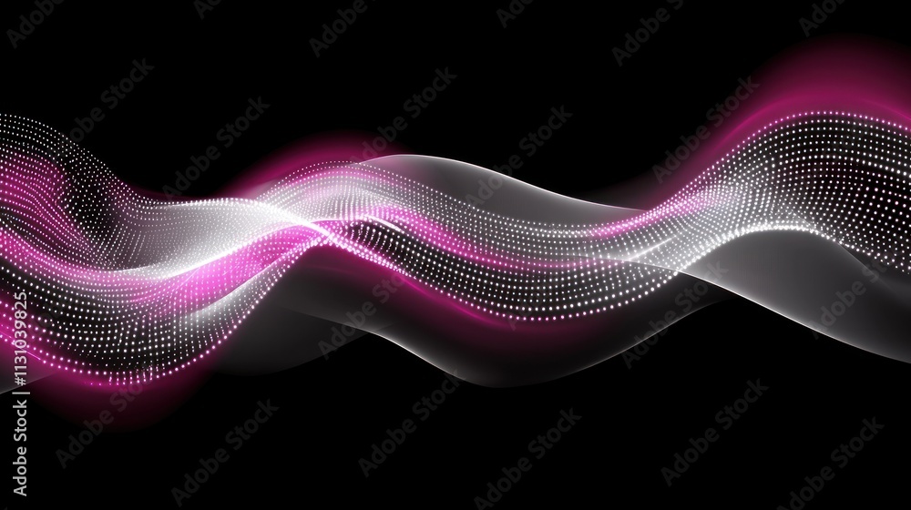 Fototapete a flowing wave of light in pink and white tones, creating a dynamic visual effect.