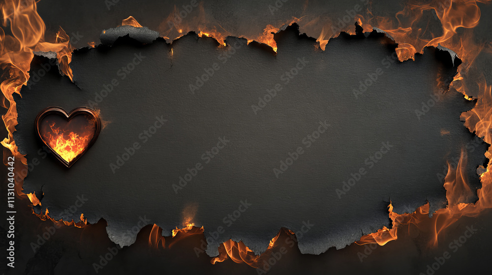 Poster burn edge paper hole corner vector effect set on transparent background. isolated realistic fire and
