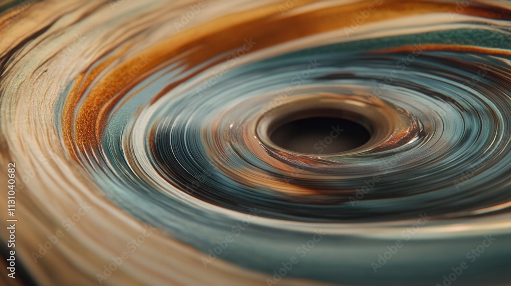 Poster abstract swirling vortex of earthy tones: a mesmerizing macro photography of circular patterns and h