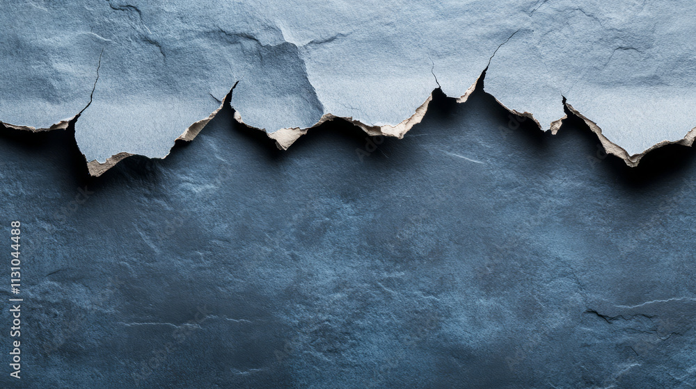 Aufkleber cracked blue surface with torn edges creating an abstract background texture