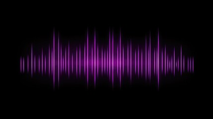 Abstract purple sound wave on black background.