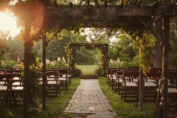 Obraz premium Wedding ceremony on a summer evening